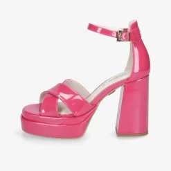 Buffalo May Cross-Vegan Patent Damen Plateausandale-Damen High Heels | Sandalen