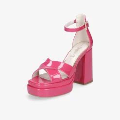 Buffalo May Cross-Vegan Patent Damen Plateausandale-Damen High Heels | Sandalen
