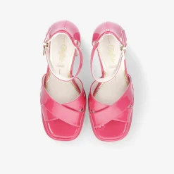 Buffalo May Cross-Vegan Patent Damen Plateausandale-Damen High Heels | Sandalen