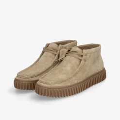 Clarks ​ Torhill Hi Dark Sand Suede Kinder Halbschuh-Herren Halbschuhe