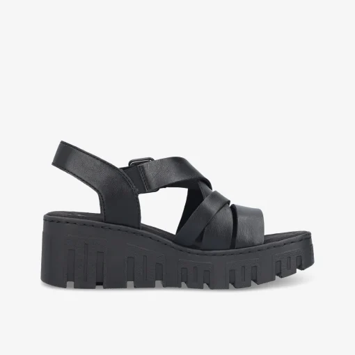 rieker Damen Plateausandalen-Damen Sandalen