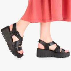 rieker Damen Plateausandalen-Damen Sandalen