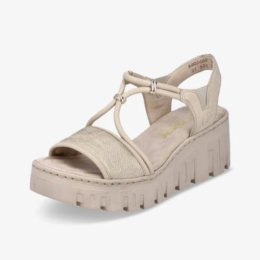 rieker Damen Plateausandalen-Damen Sandalen