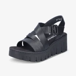rieker Damen Plateausandalen-Damen Sandalen