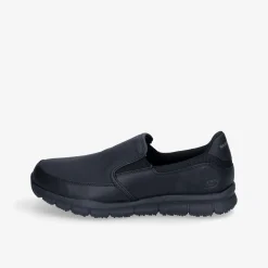 SKECHERS BLK PU WORK RELAXED FIT NAMPA-GROTON SR-Herren Halbschuhe