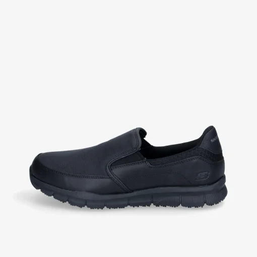 SKECHERS BLK PU WORK RELAXED FIT NAMPA-GROTON SR-Herren Halbschuhe