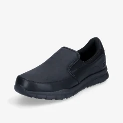 SKECHERS BLK PU WORK RELAXED FIT NAMPA-GROTON SR-Herren Halbschuhe