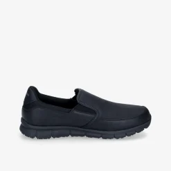 SKECHERS BLK PU WORK RELAXED FIT NAMPA-GROTON SR-Herren Halbschuhe
