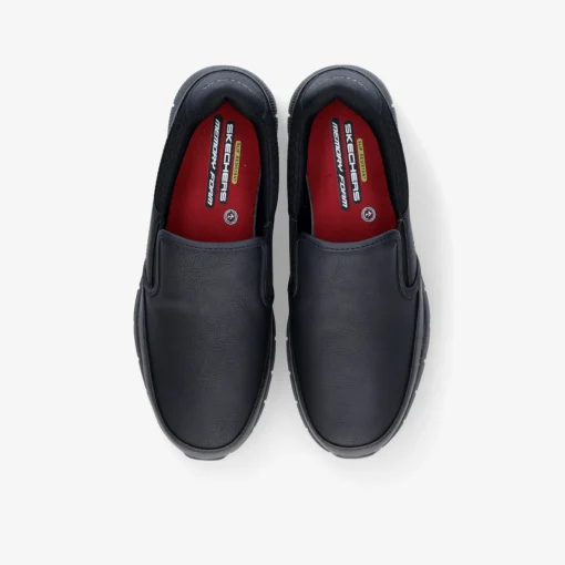 SKECHERS BLK PU WORK RELAXED FIT NAMPA-GROTON SR-Herren Halbschuhe