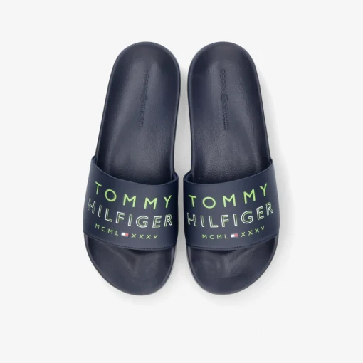 TOMMY HILFIGER Embossed Herren Pantolette-Herren Badeschuhe | Sandalen